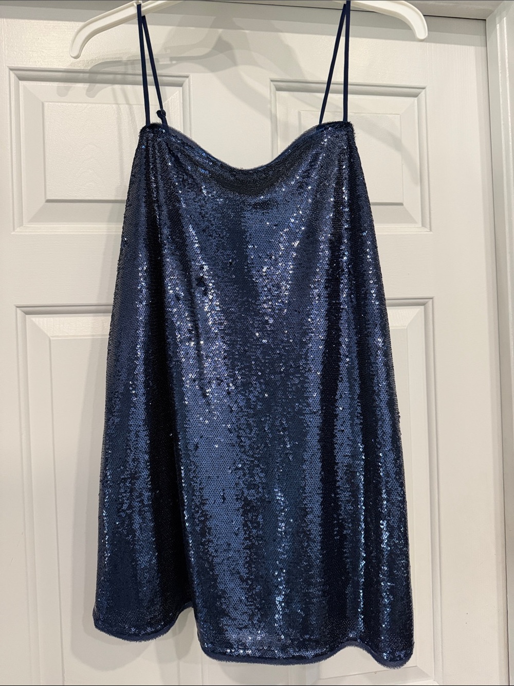 Free People Navy Sequin Mini Slip Dress